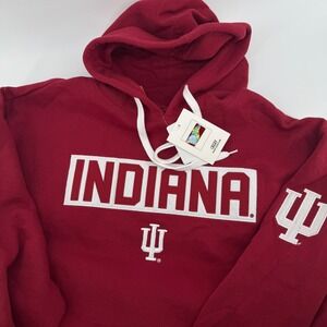 NEW Indiana University Hoosier Red Embroidered Hoodie Sweatshirt 2XL NCAA Champ